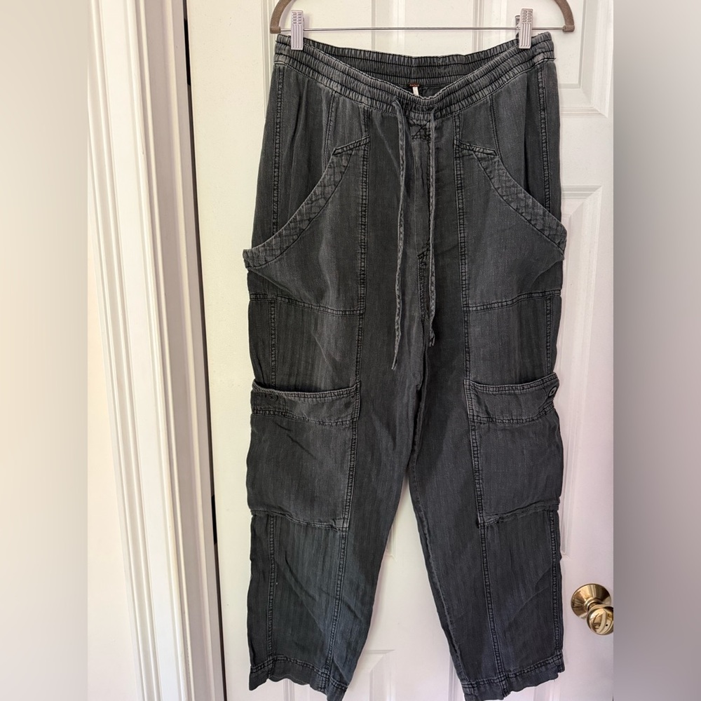 Free People Charcoal Cargo Pants